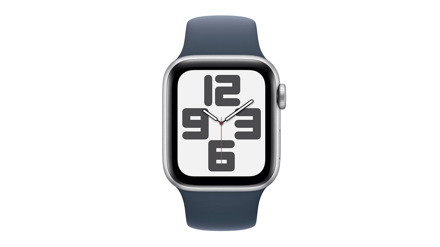 Apple Watch SE (3rd Gen) - Silver Aluminium Case with Storm Blue Sport Band (40mm, GPS, Bluetooth, Medium-Large Band)