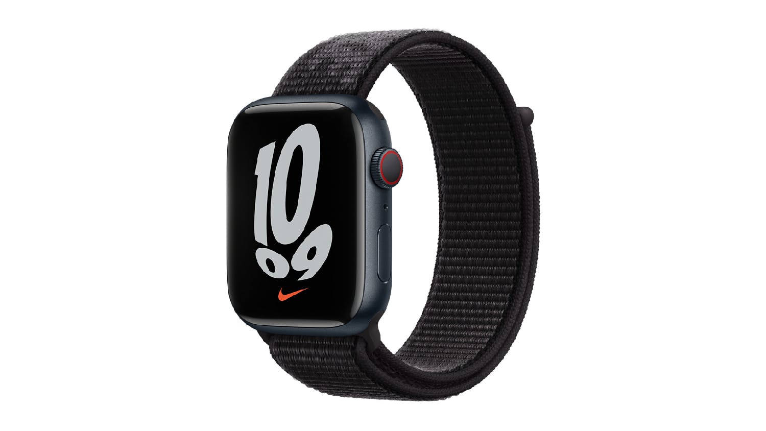 Nike Nylon Sports Loop Watch Strap for Apple Watch 45mm - Black (Reg)