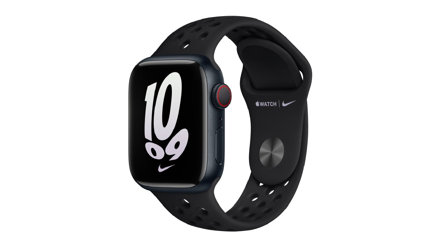 Nike Silicone Sports Band Watch Strap for Apple Watch 45mm - Black/Black