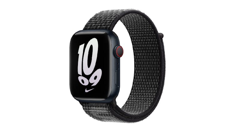 Nike Nylon Sports Loop Watch Strap for Apple Watch 45mm - Black/Summit White