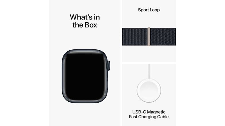 Apple Watch Series 9 - Midnight Aluminium Case with Midnight Sport Loop (41mm, GPS, Bluetooth)