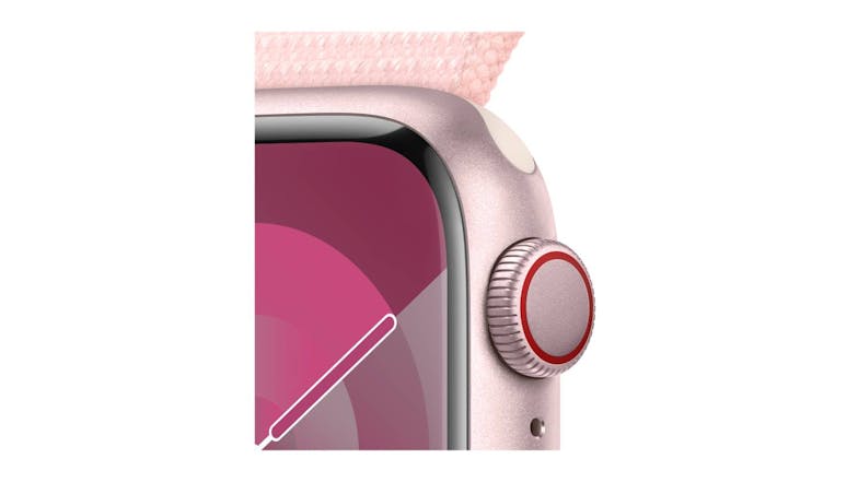 Apple Watch Series 9 - Pink Aluminium Case with Light Pink Sport Loop (41mm, GPS, Bluetooth)