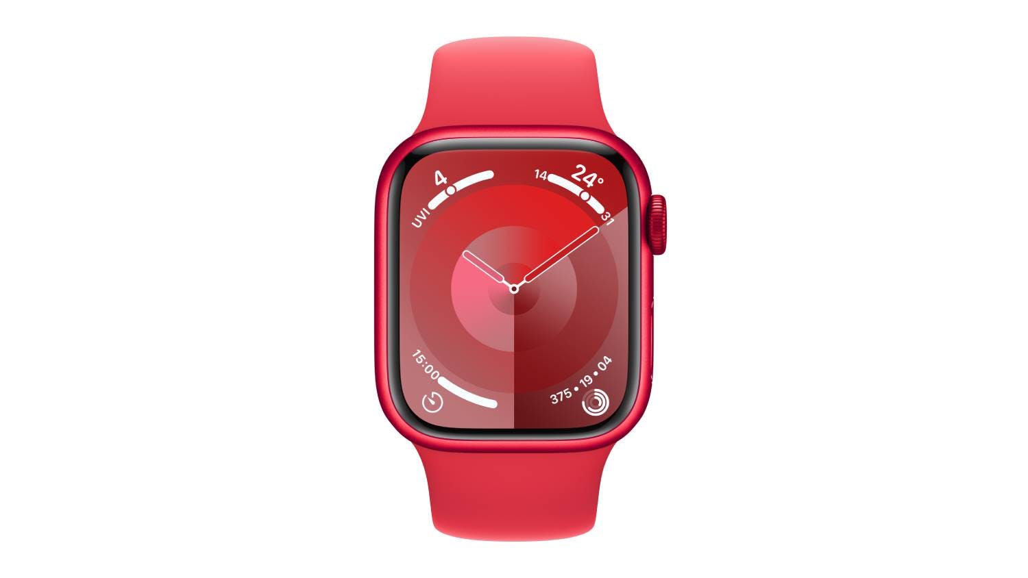 Apple Watch Series 9 - (PRODUCT)RED Aluminium Case with (PRODUCT)RED Sport Band (41mm, GPS, Bluetooth, Medium-Large Band)