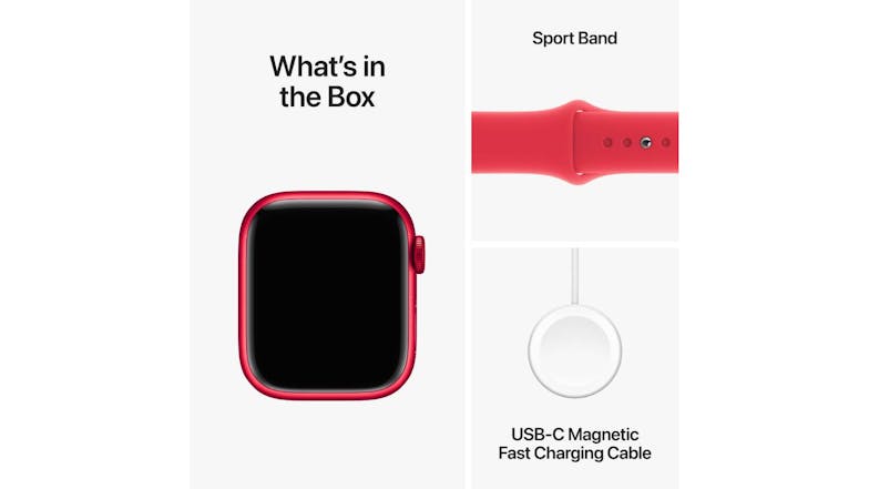 Apple Watch Series 9 - (PRODUCT)RED Aluminium Case with (PRODUCT)RED Sport Band (41mm, GPS, Bluetooth, Medium-Large Band)