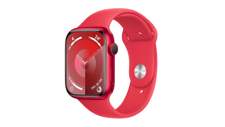 Apple Watch Series 9 - (PRODUCT)RED Aluminium Case with (PRODUCT)RED Sport Band (45mm, GPS, Bluetooth, Medium-Large Band)