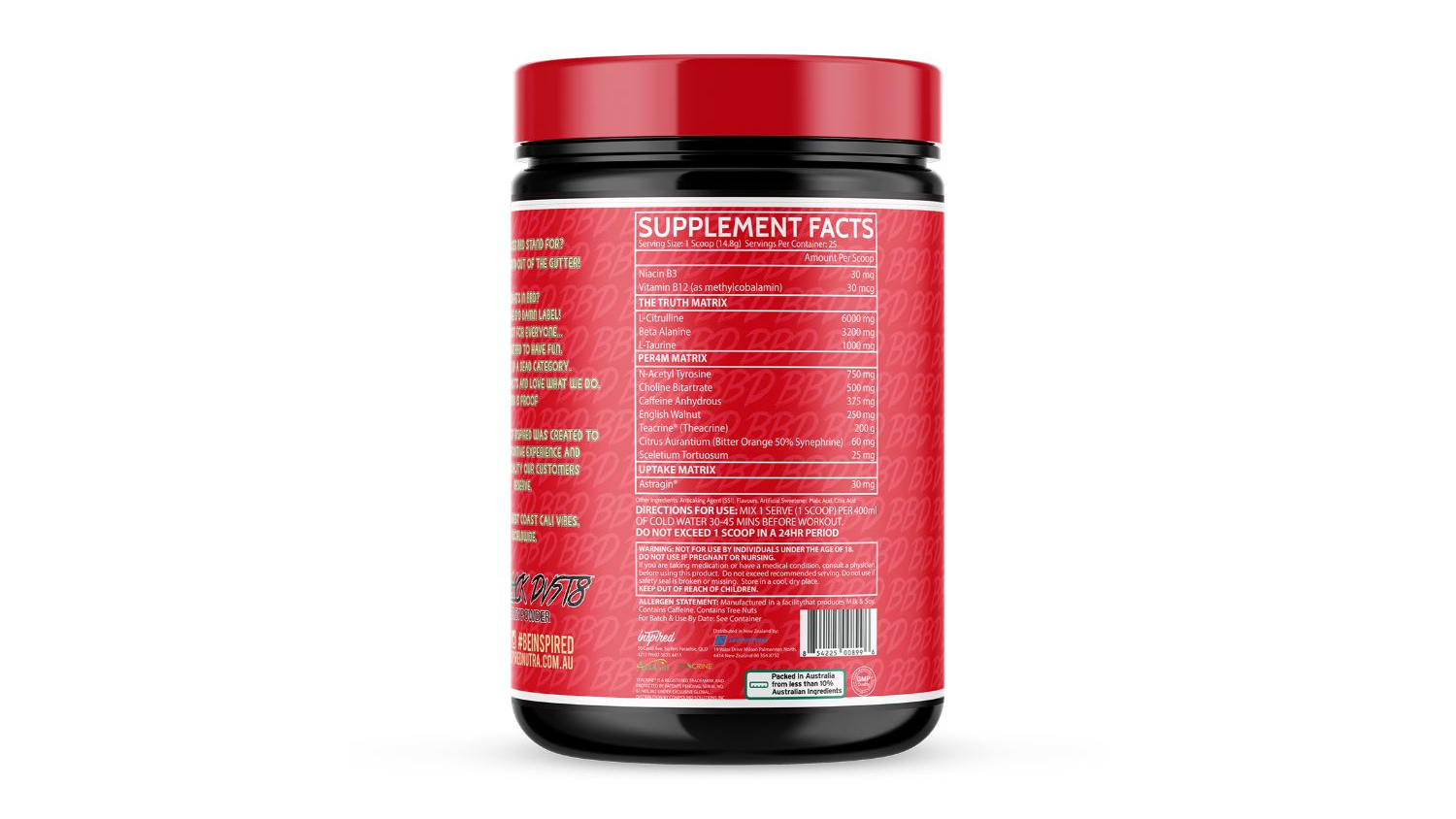 Inspired DVST8 BBD Pre-Workout - Vanilla Cola (25 srv.)