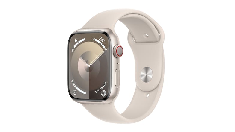 Apple Watch Series 9 - Starlight Aluminium Case with Starlight Sport Band (45mm, GPS, Bluetooth, Medium-Large Band)