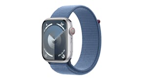Apple Watch Series 9 - Silver Aluminium Case with Winter Blue Sport Loop (45mm, GPS, Bluetooth)