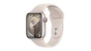 Apple Watch Series 9 - Starlight Aluminium Case with Starlight Sport Band (41mm, Cellular & GPS, Bluetooth, Small-Medium Band)