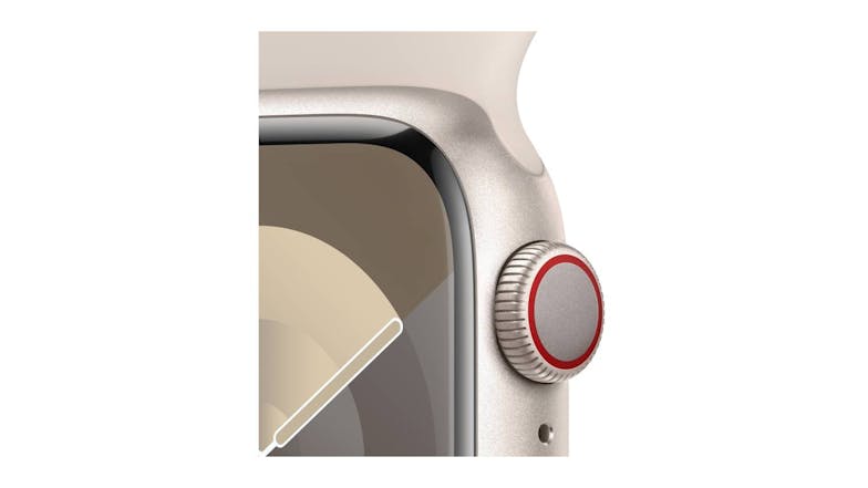 Apple Watch Series 9 - Starlight Aluminium Case with Starlight Sport Band (41mm, Cellular & GPS, Bluetooth, Medium-Large Band)