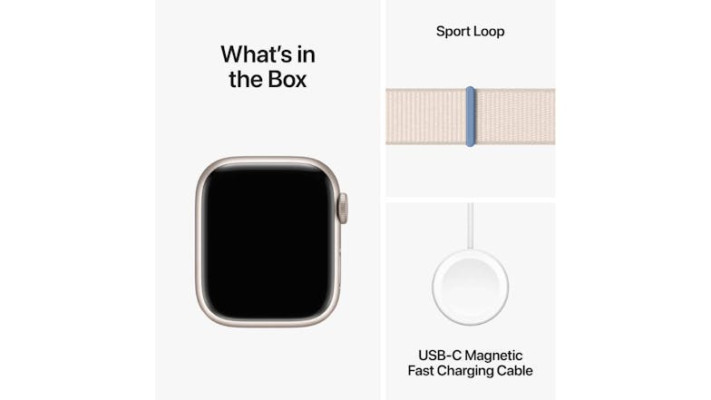 Apple Watch Series 9 - Starlight Aluminium Case with Starlight Sport Loop (41mm, Cellular & GPS, Bluetooth)
