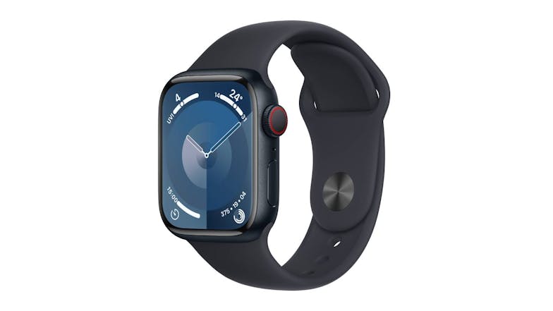 Apple Watch Series 9 - Midnight Aluminium Case with Midnight Sport Band (41mm, Cellular & GPS, Bluetooth, Small-Medium Band)