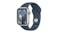 Apple Watch Series 9 - Silver Aluminium Case with Storm Blue Sport Band (41mm, Cellular & GPS, Bluetooth, Small-Medium Band)