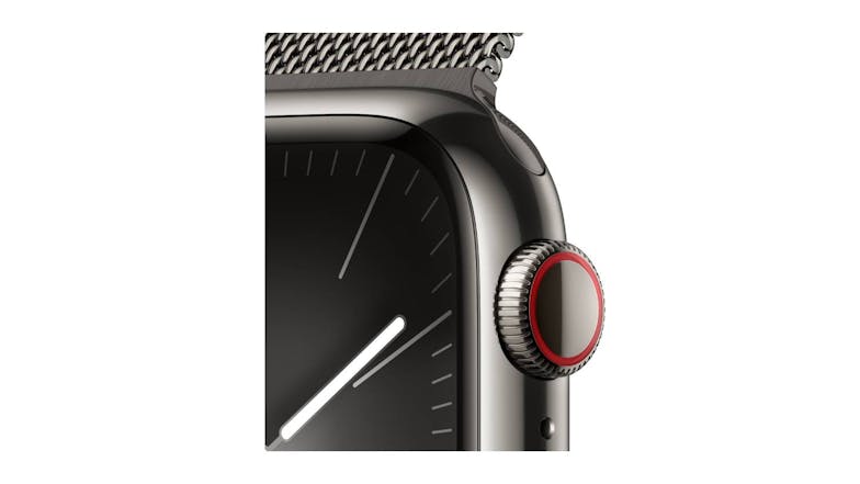 Apple Watch Series 9 - Graphite Stainless Steel Case with Graphite Milanese Loop (41mm, Cellular & GPS, Bluetooth)