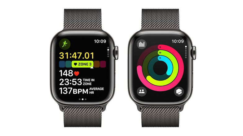 Apple Watch Series 9 - Graphite Stainless Steel Case with Graphite Milanese Loop (41mm, Cellular & GPS, Bluetooth)