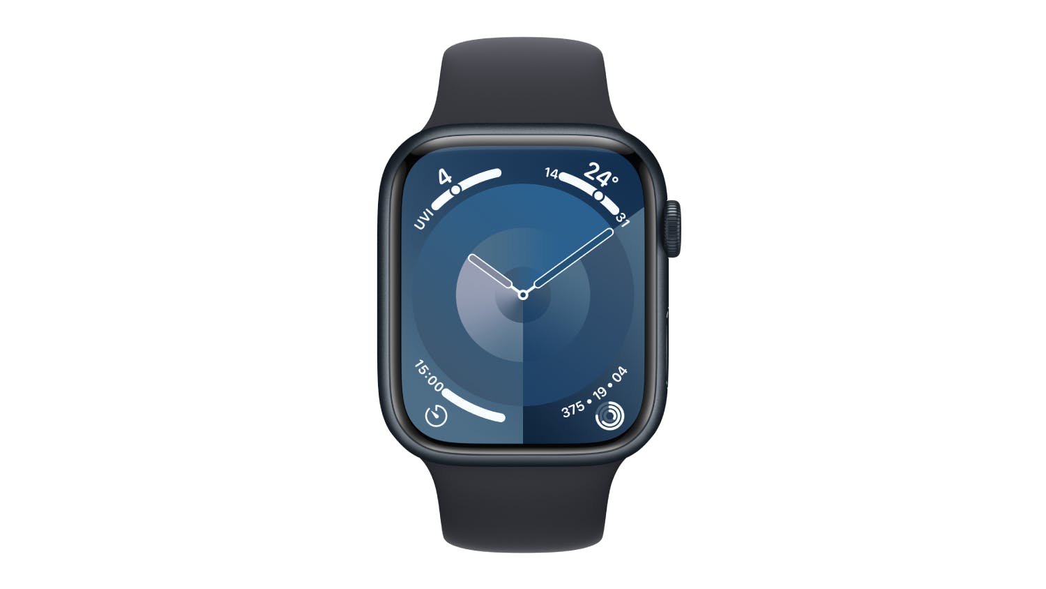Apple Watch Series 9 - Midnight Aluminium Case with Midnight Sport Band (45mm, Cellular & GPS, Bluetooth, Medium-Large Band)