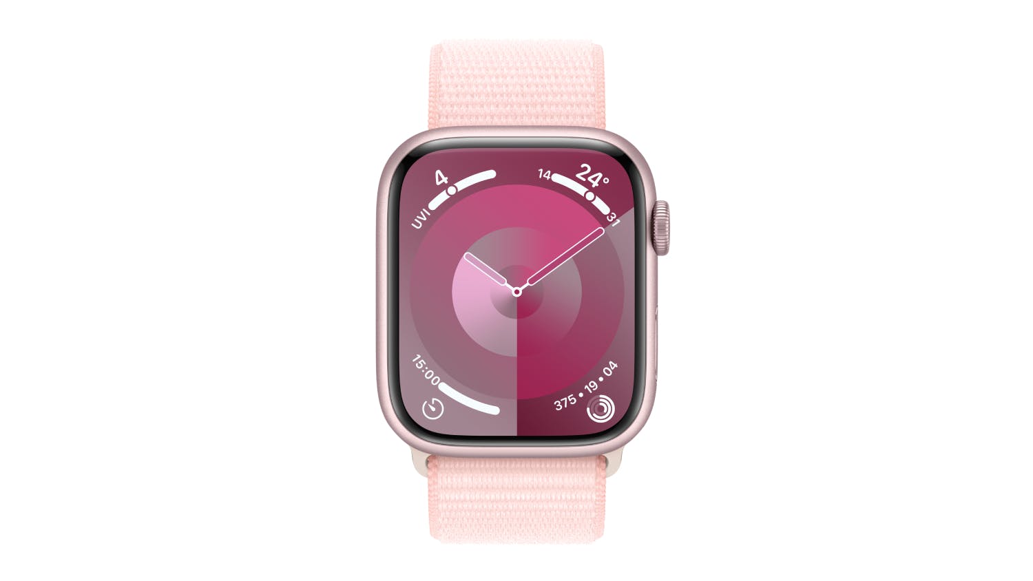 Apple Watch Series 9 - Pink Aluminium Case with Light Pink Sport Loop (45mm, Cellular & GPS, Bluetooth)