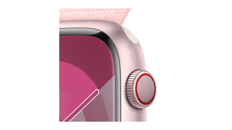 Apple Watch Series 9 - Pink Aluminium Case with Light Pink Sport Loop (45mm, Cellular & GPS, Bluetooth)