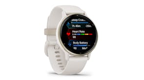 Garmin Vivoactive 5 Smartwatch - Cream Gold Aluminium Bezel with Ivory Case and Silicone Band (GPS, Bluetooth)
