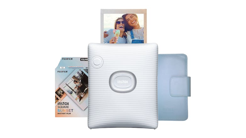 Instax Square Link 86mm x 72mm Photo Printer - Ash White (2023 Limited Edition Gift Pack)