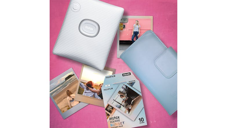 Instax Square Link 86mm x 72mm Photo Printer - Ash White (2023 Limited Edition Gift Pack)