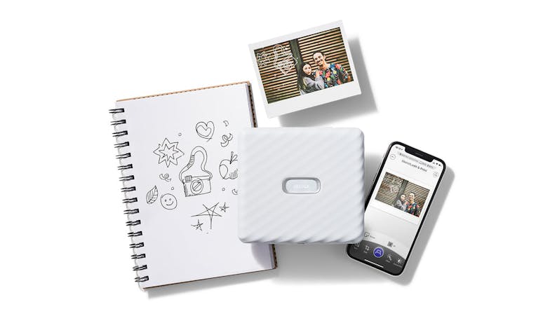 Instax Wide Link 86mm x 108mm Photo Printer - Ash White (2023 Limited Edition Gift Pack)