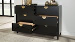 Bronte 6 Drawer Small Lowboy - Black Paint