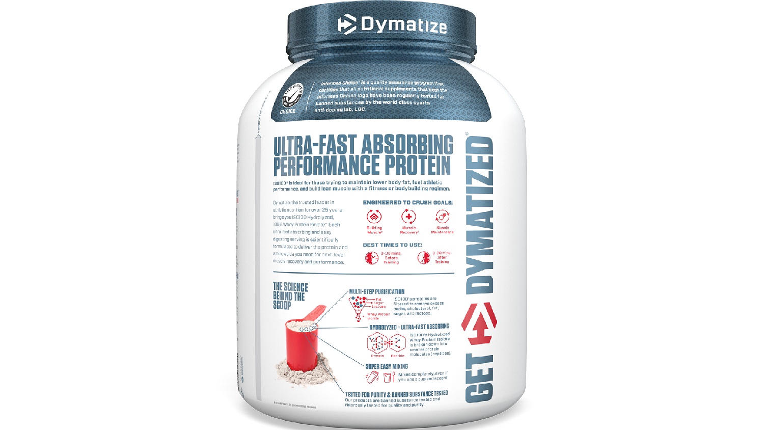 Dymatize ISO-100 Isolate Whey Protein Supplement - Cookies &amp; Cream (70 srv.)