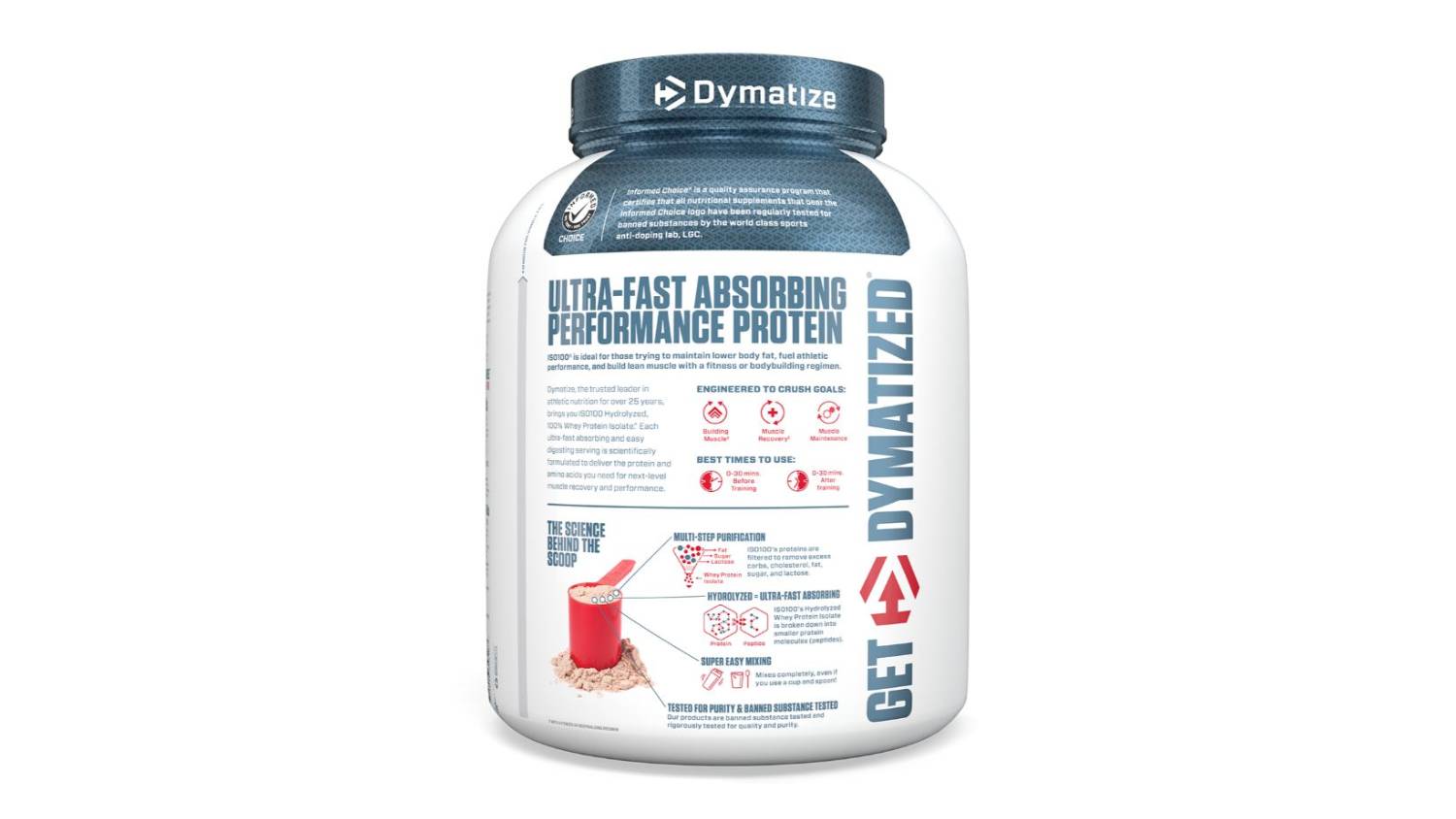 Dymatize ISO-100 Isolate Whey Protein Suppliment - Gourmet Chocolate (70 srv.)