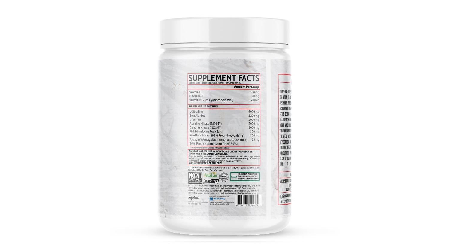 Inspired Pumped AF PreWorkout "Uncut" (69 srv.) Harvey Norman New