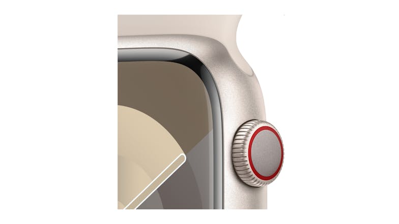 Apple Watch Series 9 - Starlight Aluminium Case with Starlight Sport Band (45mm, Cellular & GPS, Bluetooth, Medium-Large Band)