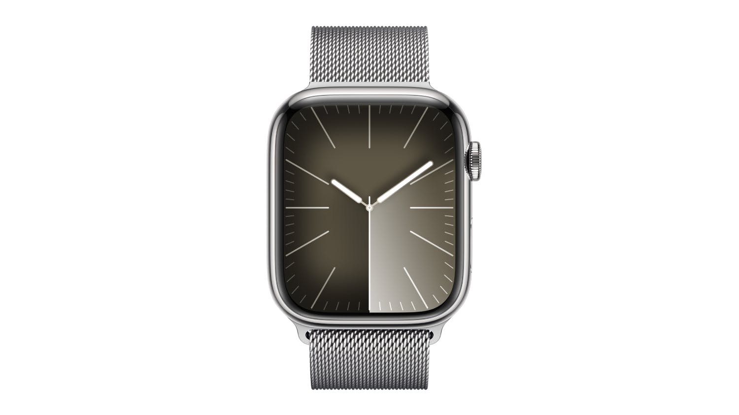 Apple Watch Series 9 - Silver Stainless Steel Case with Silver Milanese Loop (45mm, Cellular & GPS, Bluetooth)