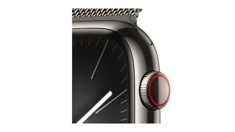 Apple Watch Series 9 - Graphite Stainless Steel Case with Graphite Milanese Loop (45mm, Cellular & GPS, Bluetooth)