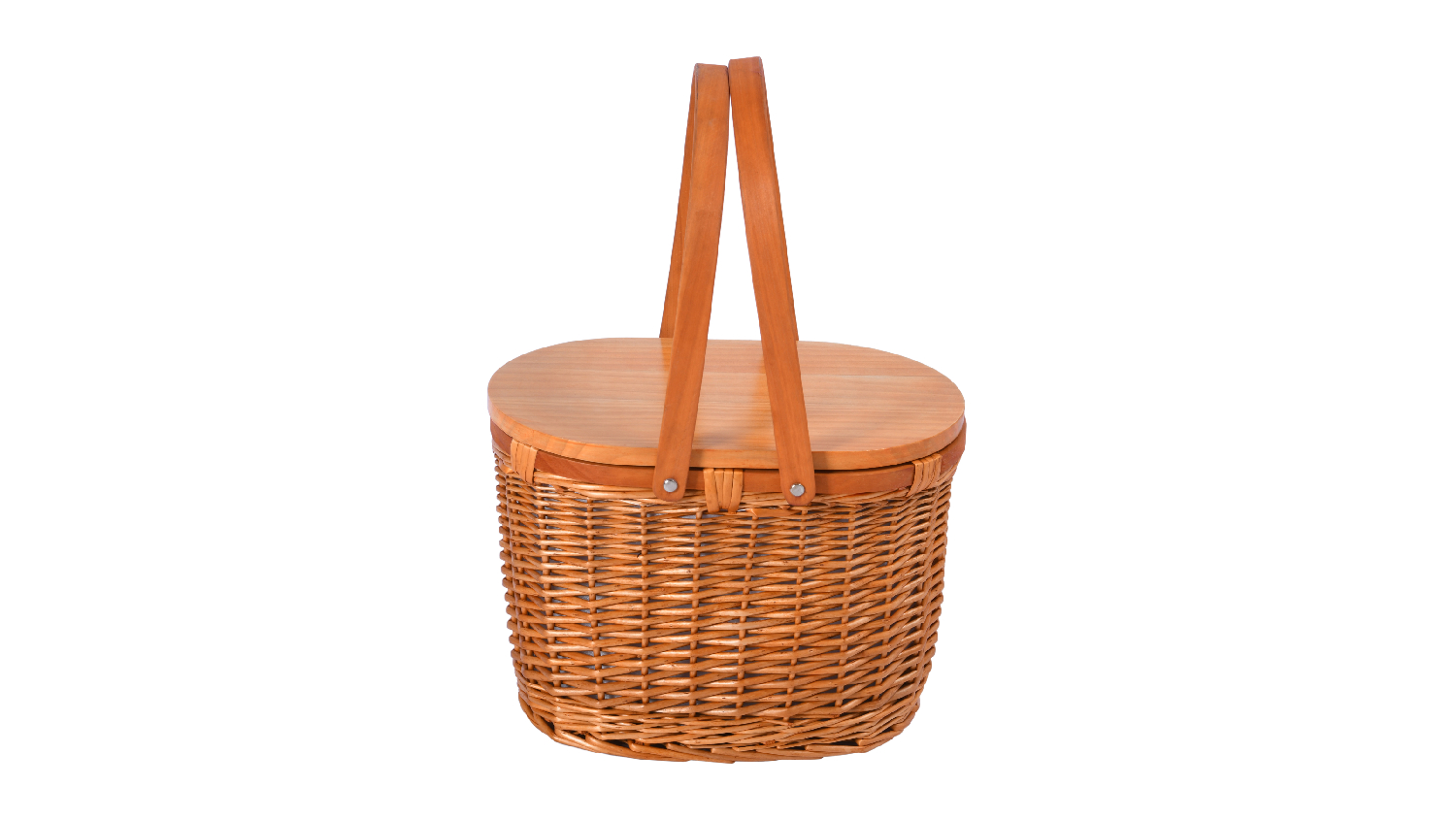 Vibes Yarra Oval Wicker Picnic Basket w/ insulation