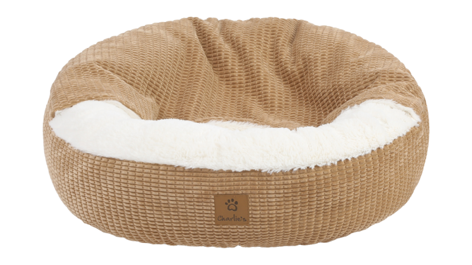 Charlie's "Snookie" Corncob Fabric Pet Bed with Hood Small - Latte Brown