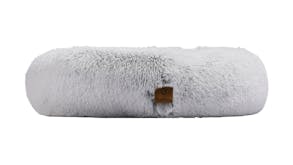 Charlie's Shaggy Faux Fur Round Pet Bed Large - White