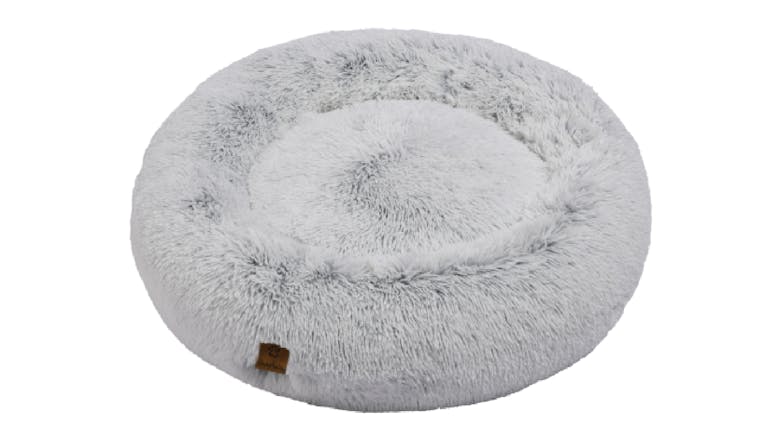 Charlie's Shaggy Faux Fur Round Pet Bed Large - White