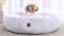 Charlie's Shaggy Faux Fur Round Pet Bed Large - White