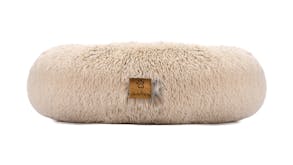 Charlie's Shaggy Faux Fur Round Pet Bed Small - Cream