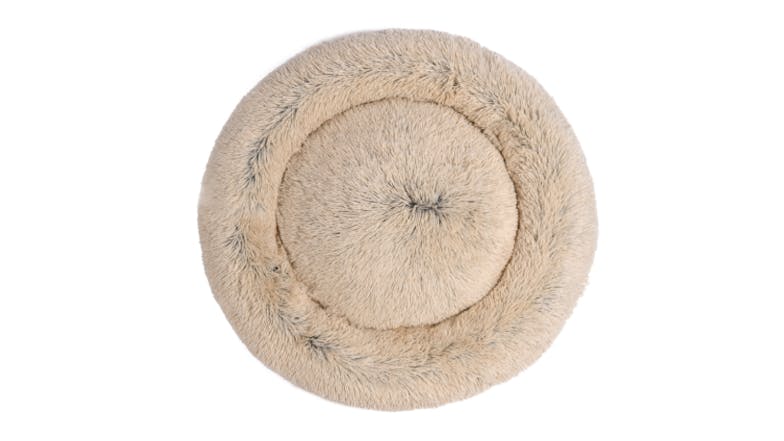 Charlie's Shaggy Faux Fur Round Pet Bed Large - Cream