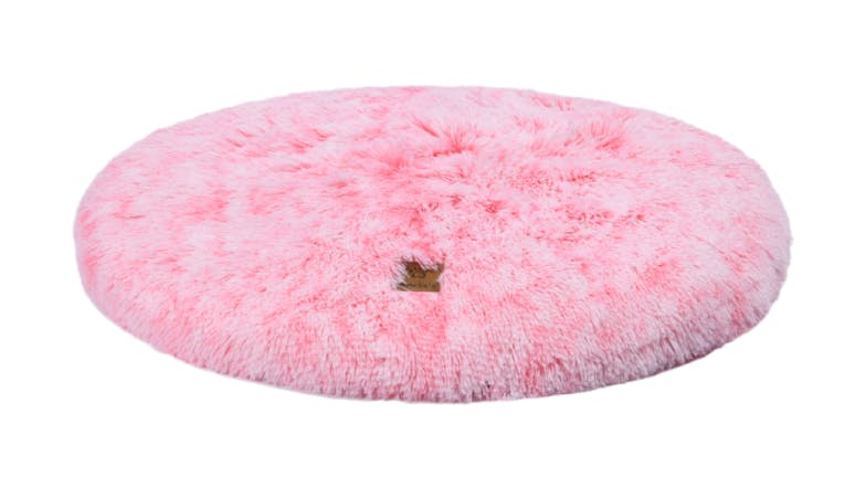 Charlie's Shaggy Faux Fur Round Lounge Pet Mat Medium - Pink