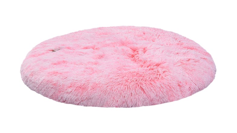 Charlie's Shaggy Faux Fur Round Lounge Pet Mat Medium - Pink