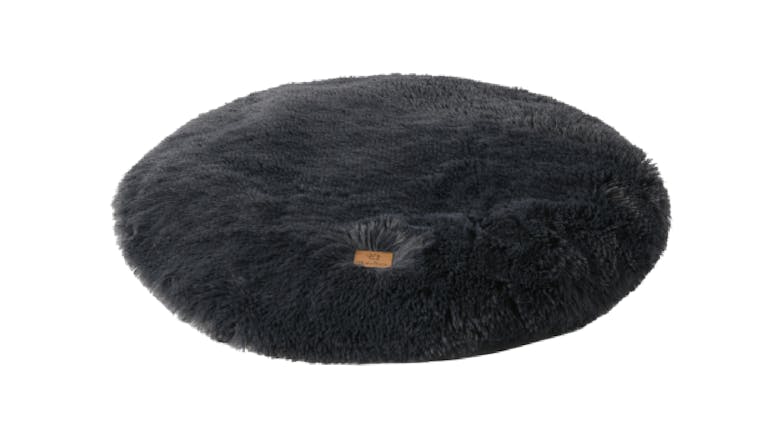 Charlie's Shaggy Faux Fur Round Lounge Pet Mat Small - Charcoal