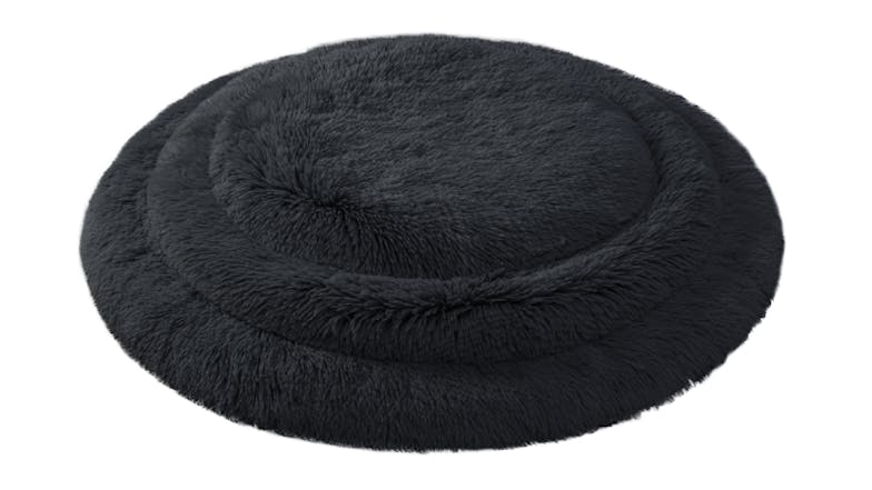 Charlie's Shaggy Faux Fur Round Lounge Pet Mat Small - Charcoal