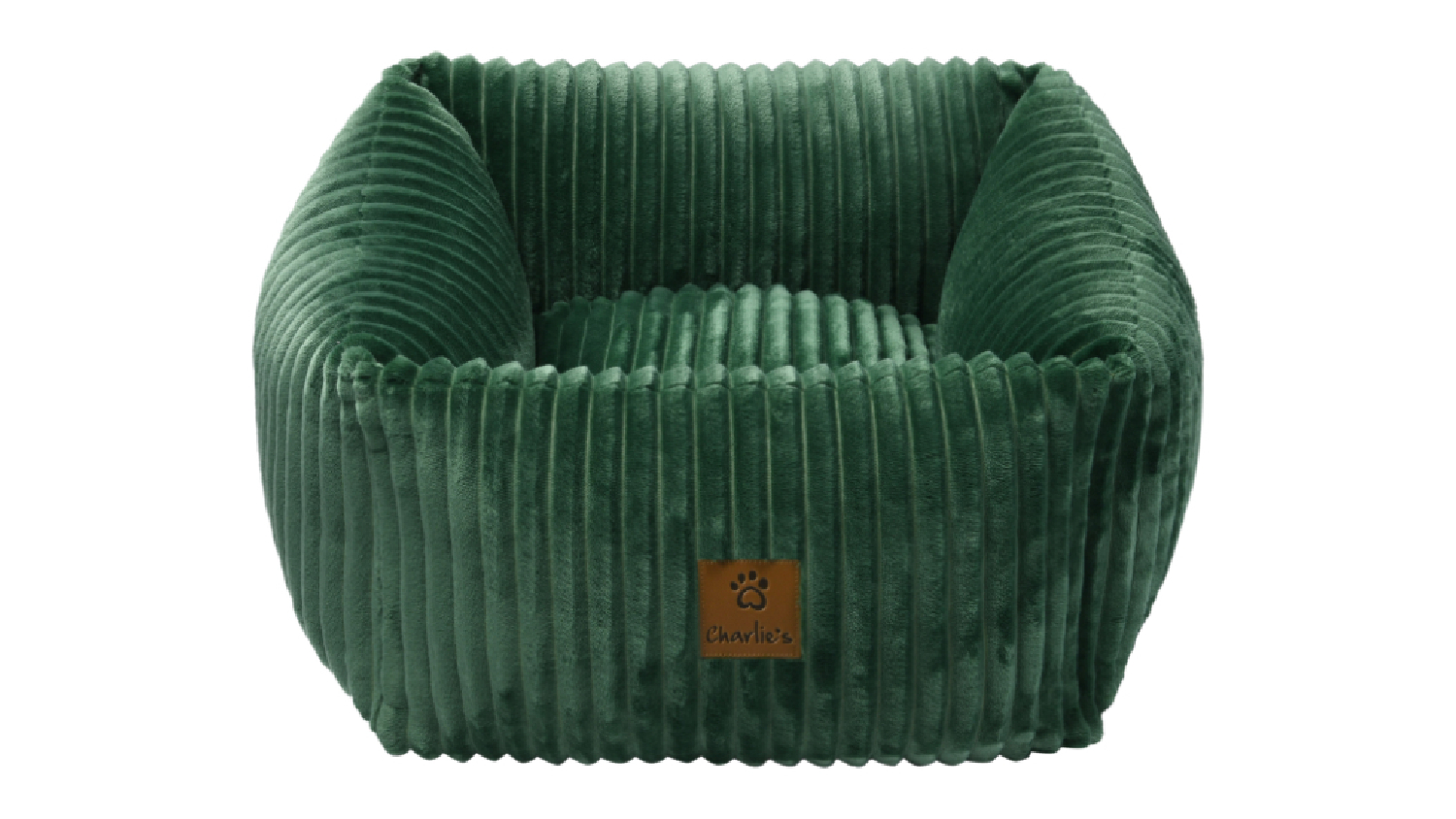 Charlie's "Ascher" Plush Square Caudroy Pet Bed Small - Green