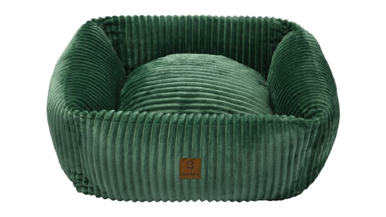 Charlie's "Ascher" Plush Square Caudroy Pet Bed Medium - Green
