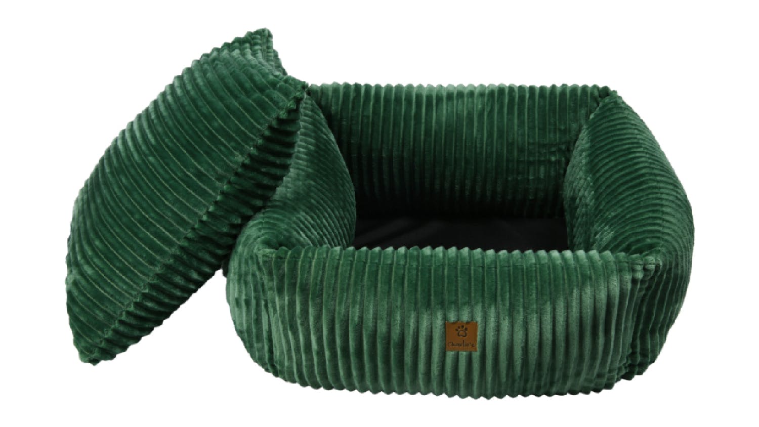 Charlie's "Ascher" Plush Square Caudroy Pet Bed Medium - Green