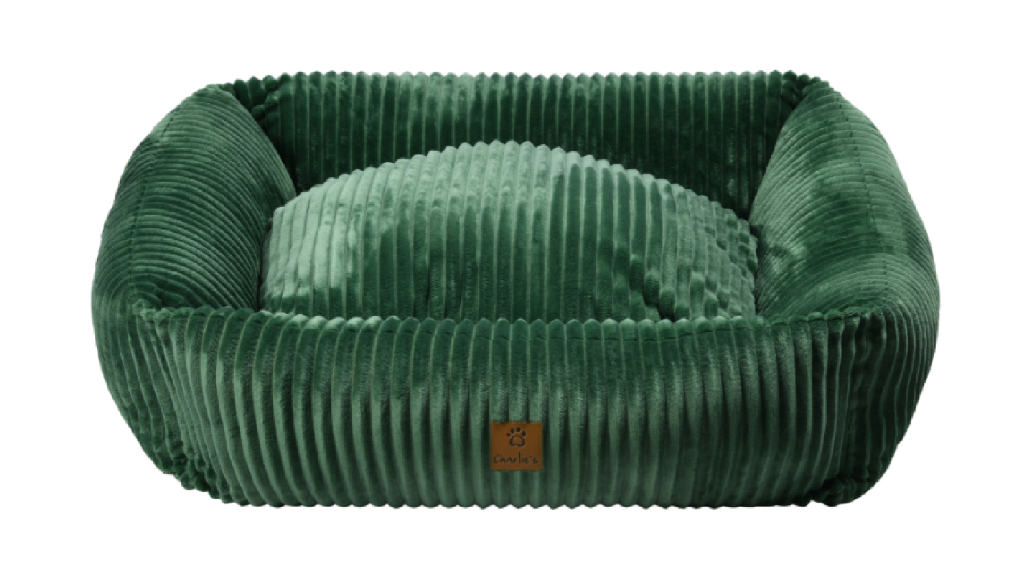 Charlie's "Ascher" Plush Square Caudroy Pet Bed Large - Green