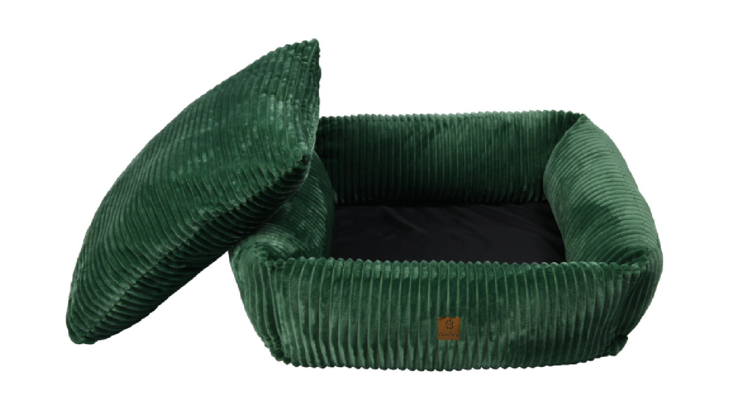 Charlie's "Ascher" Plush Square Caudroy Pet Bed Large - Green