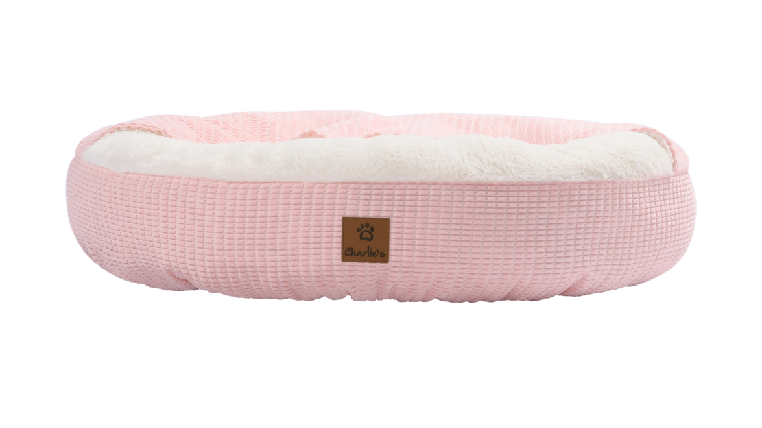 Charlie's "Snookie" Corncob Fabric Pet Bed with Hood Medium - Pink